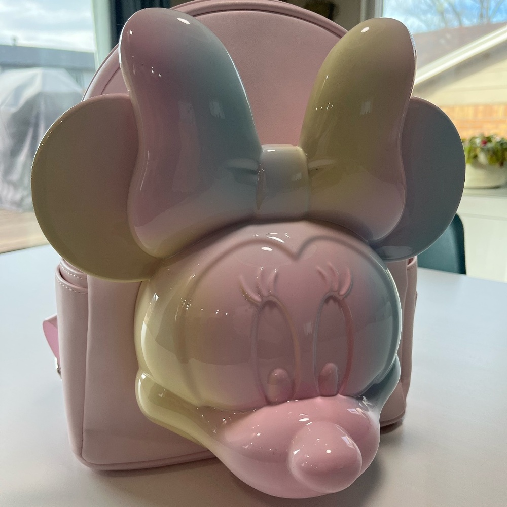 Loungefly Minnie Mouse Pastel Tie-Dye Mini Backpack NEW